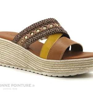 styles dernier cri Agora PAMPERO Marron Ocre – Mule Talon Compense 14