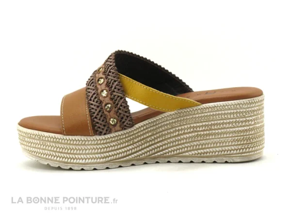 styles dernier cri Agora PAMPERO Marron Ocre – Mule Talon Compense 4