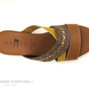 styles dernier cri Agora PAMPERO Marron Ocre – Mule Talon Compense 16