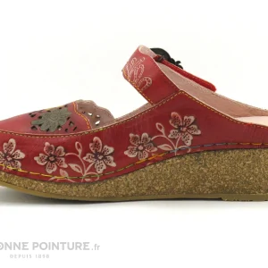 Laura Vita FACSCINEO 33 Cerise – Sabot Reglable – Talon Compense boutique 13