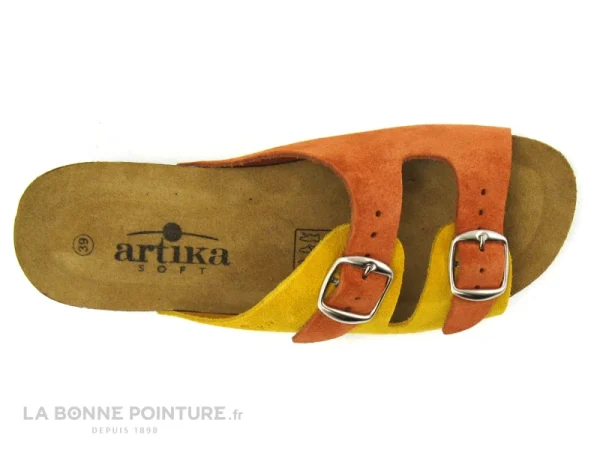 de garantie authentique Artika GADIN Jaune Orange 680 028 – Mule Reglable Femme 7