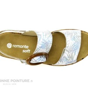 Nouveau Remonte R6853-92 – Blanc – Bleu – Sandale Femme Avec Velcro 19