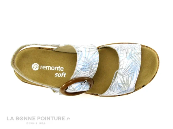 Nouveau Remonte R6853-92 – Blanc – Bleu – Sandale Femme Avec Velcro 7