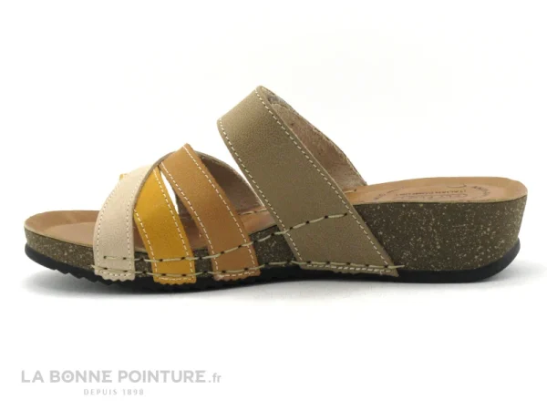 REMISE allant Fly Flot FLAMENT Taupe Jaune Beige – Mule Femme 3