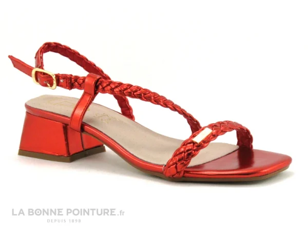 Vente Les Ptites Bombes LPB LPB Les Petites Bombes FLORENCIA – Rouge Metal – Sandale Femme 1