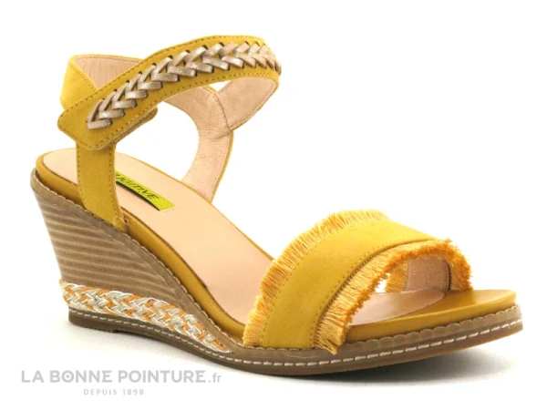 soldes ligne Fugitive ISILY Soft Yellow – Nu-pieds Jaune 1