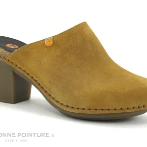 site pas cher Jungla 7855 Albero – Sabot Femme Cuir Jaune – Talon Haut 17