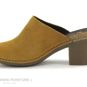 site pas cher Jungla 7855 Albero – Sabot Femme Cuir Jaune – Talon Haut 13