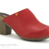 vente en ligne Jungla 7855 Rojo – Sabot Femme Cuir Rouge – Talon Haut 25