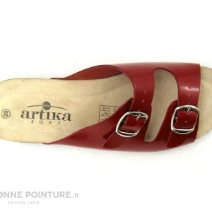 Artika GADIN Verni Rouge – Mule Confort Femme Reglable remise en ligne 16