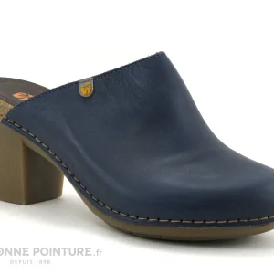 magasin france Jungla 7855 Ozark Royal – Sabot Femme Cuir Bleu Marine – Talon Haut 17