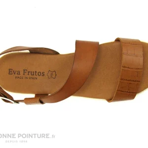 fashion pas cher Eva Frutos 1107 Cuero Codril – Sandale Femme Cuir Marron 19