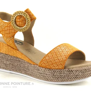 boutiqued pas cher Geo Reino VIABE Orange – Nu-pieds Talon Compense 17