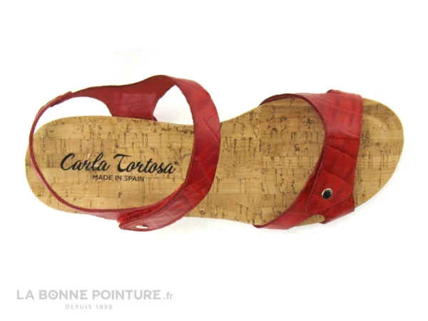 Carla Tortosa 53202 Croco Rouge – Sandale Talon Compense soldes en ligne 7