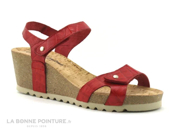 Carla Tortosa 53202 Croco Rouge – Sandale Talon Compense soldes en ligne 1