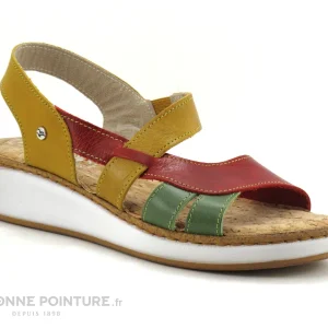 Fly Flot FRAGONY Rouge Ocre Vert – Nu-pieds Confort Femme REMISE 17