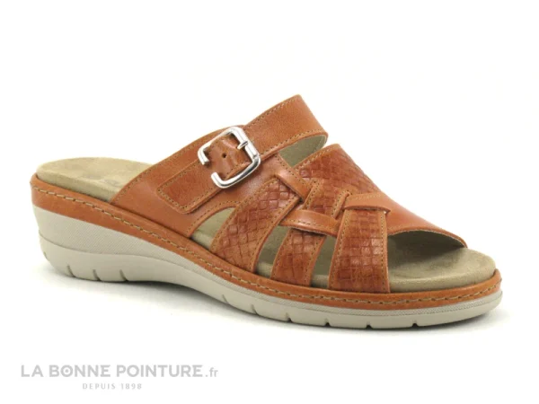 ﻿soldes Suave MYKONOS 14510ET Carrot – Mule Confort Femme Cuir Orange 1