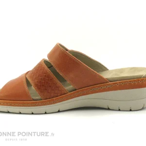 ﻿soldes Suave MYKONOS 14510ET Carrot – Mule Confort Femme Cuir Orange 11