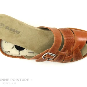 ﻿soldes Suave MYKONOS 14510ET Carrot – Mule Confort Femme Cuir Orange 13