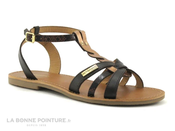 Les Tropéziennes M.Belarbi Tropeziennes HAMSUNI Chocolat Multi – 43018 – Nu-pieds Plat Femme grande promotion 1