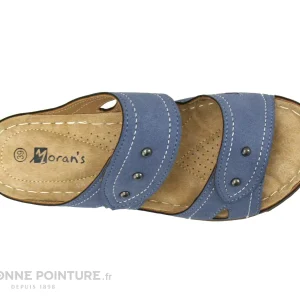 pas cher marque Moran’s Morans BRIEC Bleu – Mule Femme Reglable Avec Velcro 10