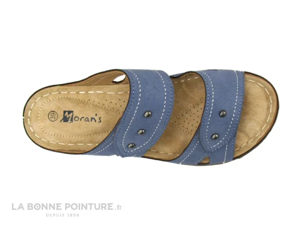 pas cher marque Moran’s Morans BRIEC Bleu – Mule Femme Reglable Avec Velcro 4