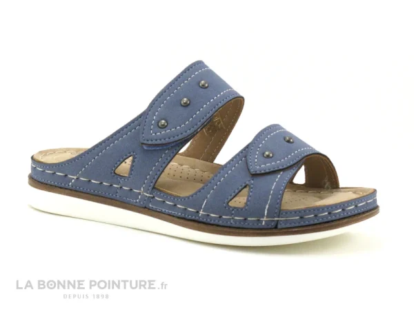 pas cher marque Moran’s Morans BRIEC Bleu – Mule Femme Reglable Avec Velcro 1