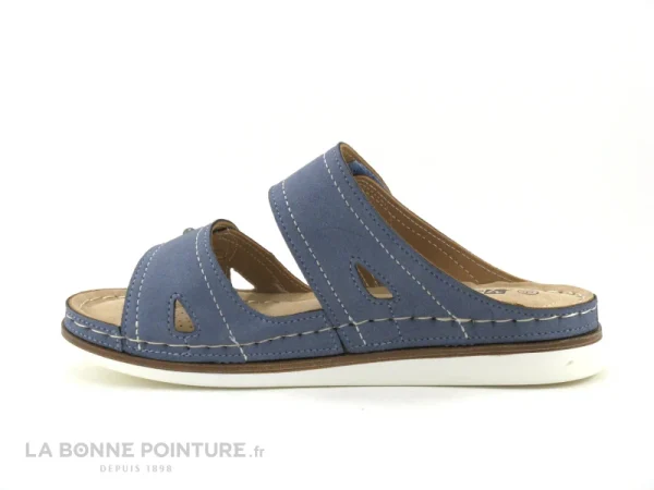 pas cher marque Moran’s Morans BRIEC Bleu – Mule Femme Reglable Avec Velcro 3