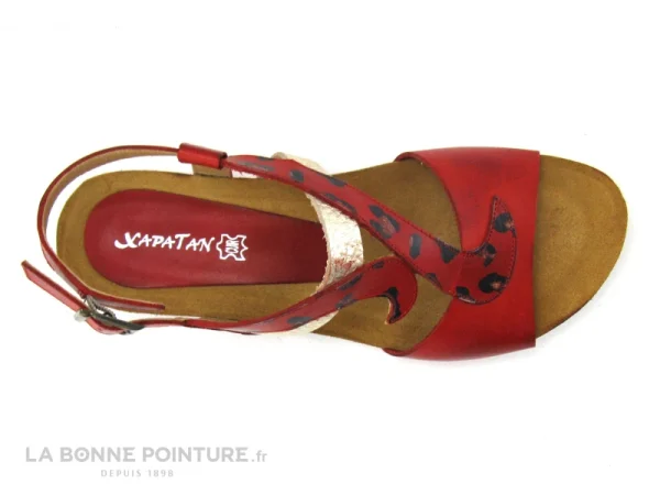 Xapatan 1528 Rojo – Sandale Femme Cuir Rouge pas cher en ligne 6