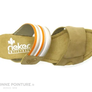 pas cher en vente Rieker 67490-60 Morelia Sand – Mule Beige Reglable – Semelle Compensee 16