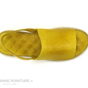 achat pas cher Karyoka MICK Jaune – Sandale Femme Cuir Jaune 19