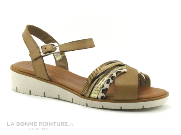 officiel Jordana 3421 Tierra – Sandale Femme – Marron Or Leopard 1