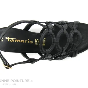 boutique en france Tamaris 1-28373-26 Black – Cercles – Sandale Noire Talon Haut 19