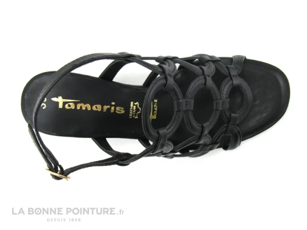 boutique en france Tamaris 1-28373-26 Black – Cercles – Sandale Noire Talon Haut 7