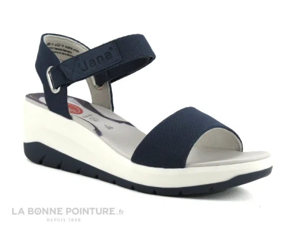 Jana 8-28761-20 Navy – Sandale Bleu Marine Femme – Talon Compense en vente 1