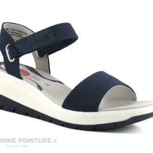 Jana 8-28761-20 Navy – Sandale Bleu Marine Femme – Talon Compense en vente 17