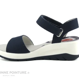 Jana 8-28761-20 Navy – Sandale Bleu Marine Femme – Talon Compense en vente 13