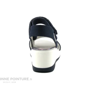 Jana 8-28761-20 Navy – Sandale Bleu Marine Femme – Talon Compense en vente 15