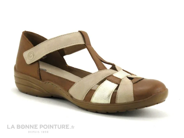 outlet soldes Remonte R7601-24 Marron – Beige – Sandale Bout Ferme – Femme 1