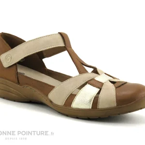 outlet soldes Remonte R7601-24 Marron – Beige – Sandale Bout Ferme – Femme 16