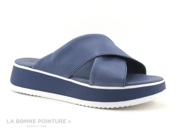 Agora PAIMPOL Jeans – Mule Compensee Bleu Jeans – Brides Croisees dernière tendance 1