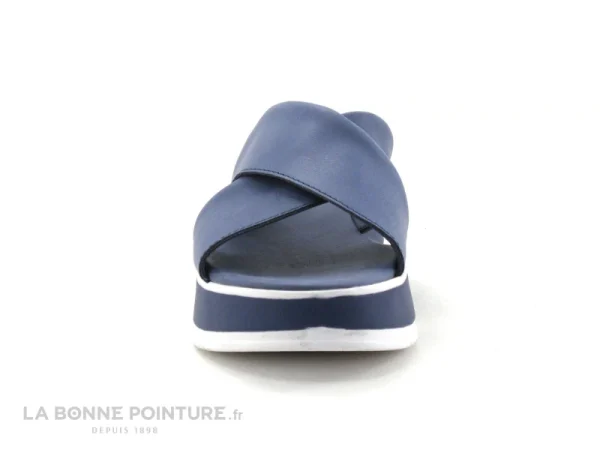 Agora PAIMPOL Jeans – Mule Compensee Bleu Jeans – Brides Croisees dernière tendance 3