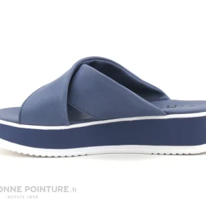 Agora PAIMPOL Jeans – Mule Compensee Bleu Jeans – Brides Croisees dernière tendance 12