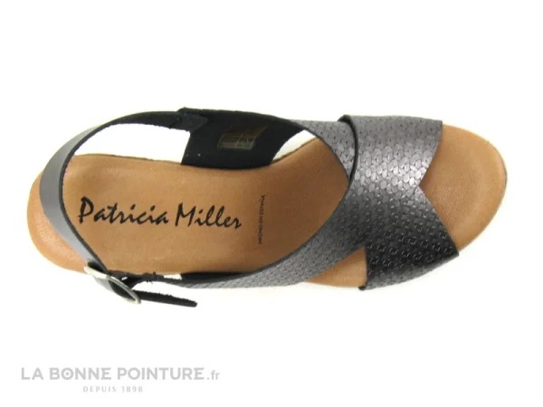 Patricia Miller 3243 Gris Plomb – Sandale Talon Compense à prix très bas 7