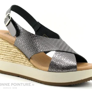 Patricia Miller 3243 Gris Plomb – Sandale Talon Compense à prix très bas 17