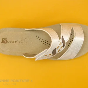 Boutique officielle Moran’s Morans MAPEAU Blanc – Mule Talon Compense – Bride Velcro 10