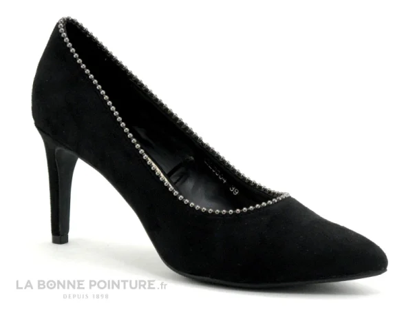 qualité supérieure Enza Nucci QL3304 – Noir – Perles Argents – Escarpin Talon Aiguille 1