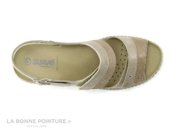 pas cher Suave 934PS Sesame Tan – Sandale Cuir Femme 7