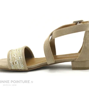 pas cher en vente The Divine Factory QL4640 Beige – Sandale Avec Contrefort 9