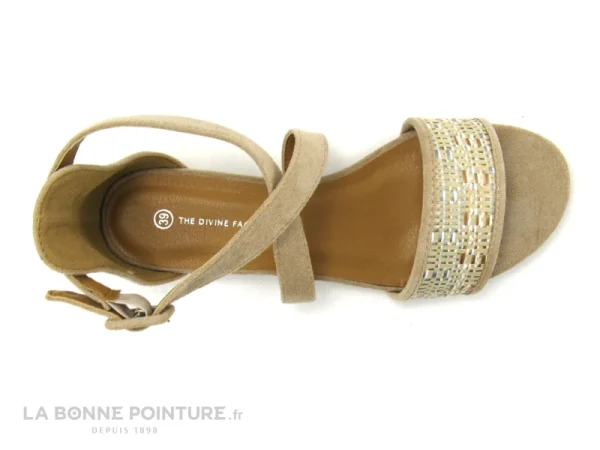 pas cher en vente The Divine Factory QL4640 Beige – Sandale Avec Contrefort 5